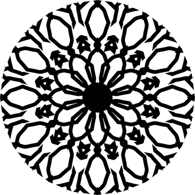 Black and white Indian mandala design