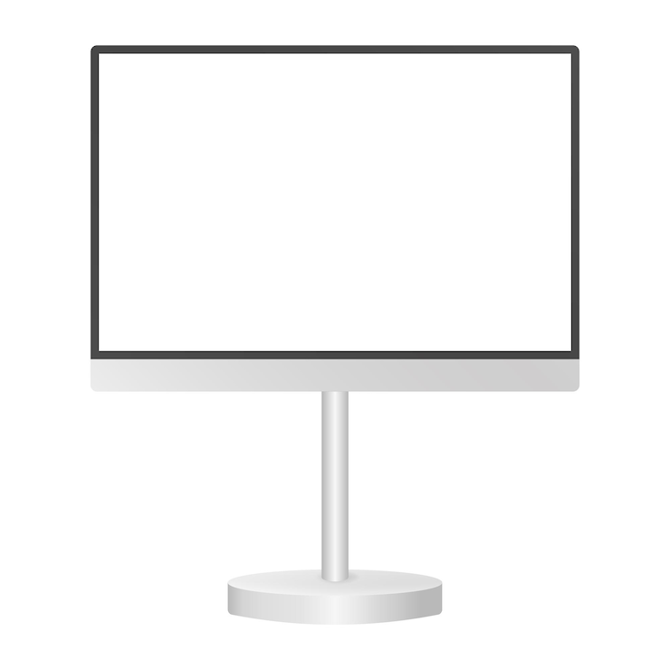 Vector black and white information panel screen mockup empty frame display or signboard