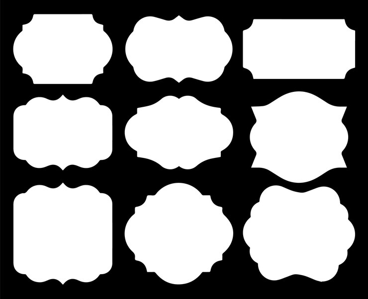 Vector black and white labels vector design