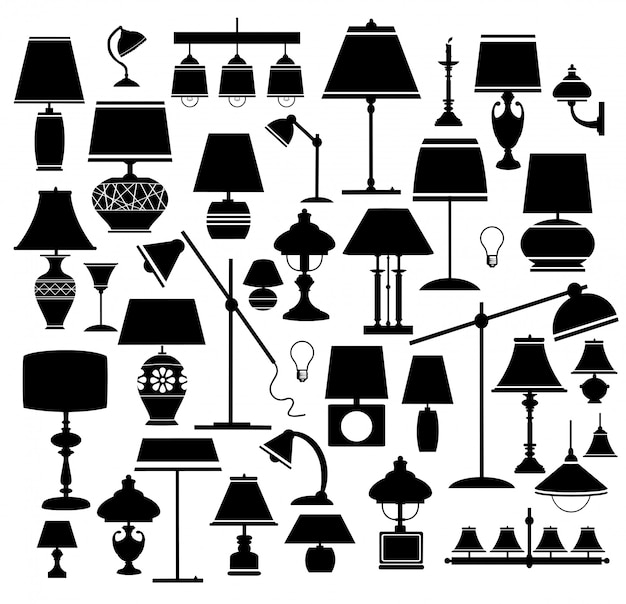 black and white lamps set