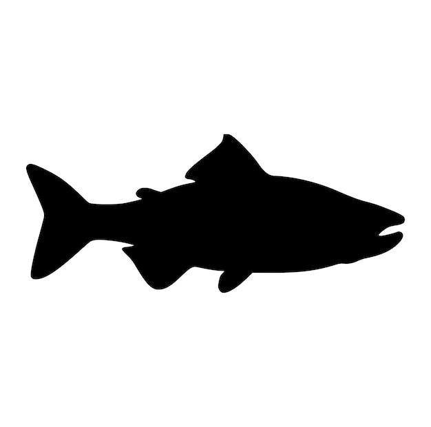 Vector black and white of largemouth bass fish