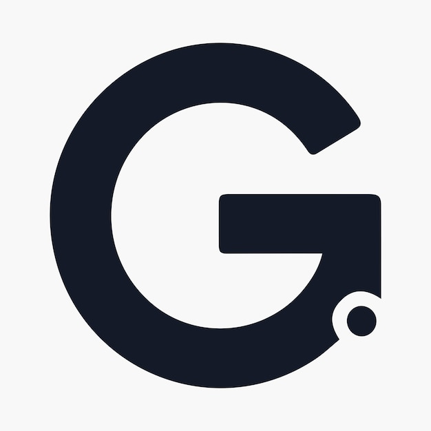 검은색과 색의 글자 g가 색 바탕에 인쇄되어 있습니다.