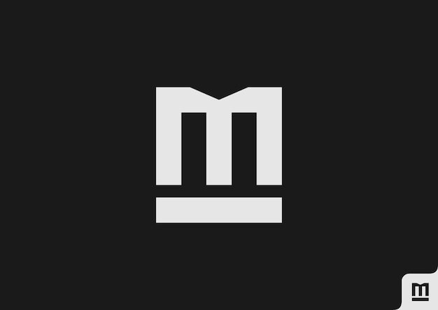 black and white letter M logo design