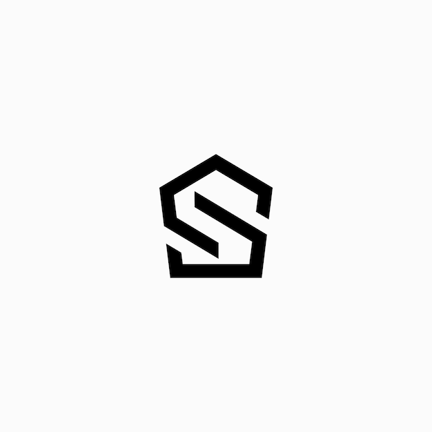 black and white letter S logo design