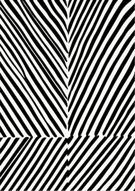 黒と白のライン アート シンプルな波状パターン ベクトル図