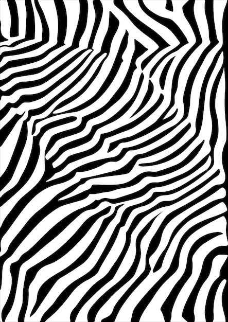 Black and White Line Art Minimalist Wavy Pattern Vector Illustration