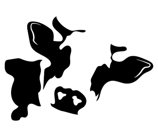 Black White Linear Paint Draw cow,Negative Space Animal vector illustration graphic design