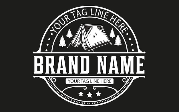 A black and white logo for a brand name