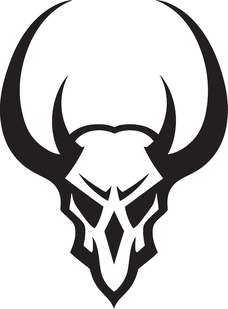 Vector a black and white logo of a bull with horns