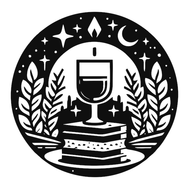 a black and white logo for a candle and a candle