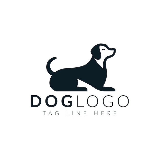 黒と白の犬のロゴ