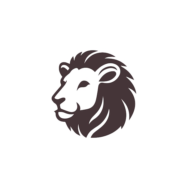 a black and white logo of a lion head