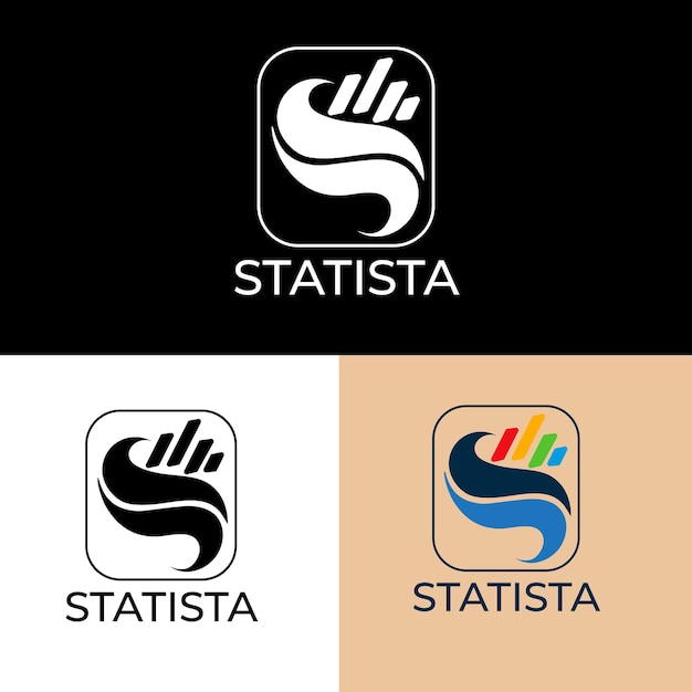 a black and white logo for statistics for a company