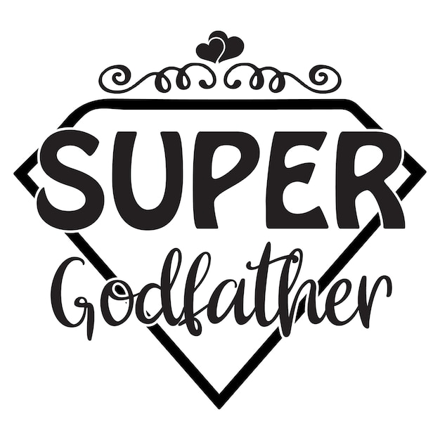 A black and white logo that says super godfather