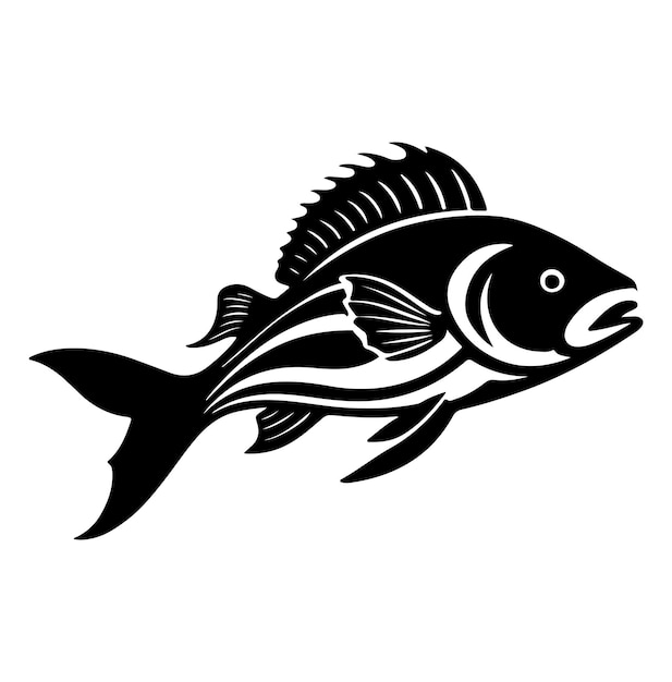 一個黑白的標誌類型魚形象設計