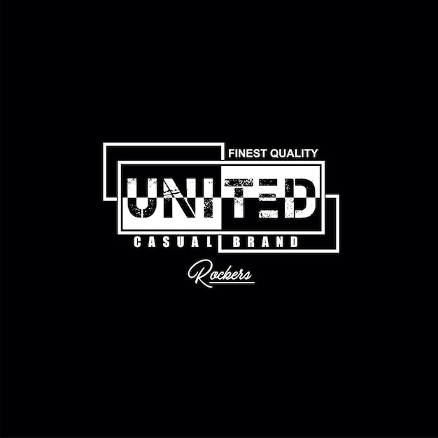 A black and white logo for united casual brand.