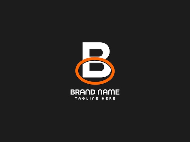 Black and white logo with a b on a black background