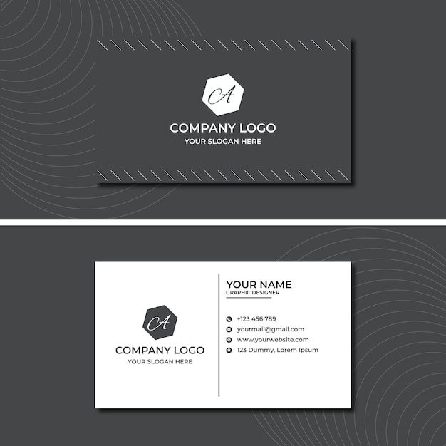 Vector a black and white logo with a black and white logo that says polo business card design template