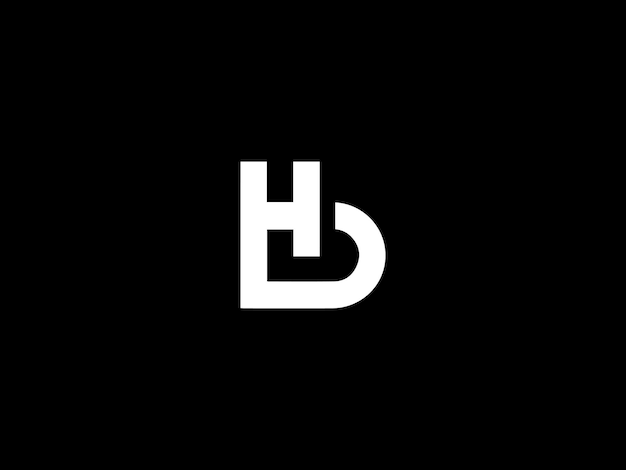 A black and white logo with hb on it