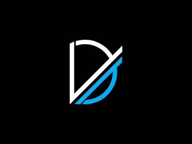 A black and white logo with the letter d on a black background