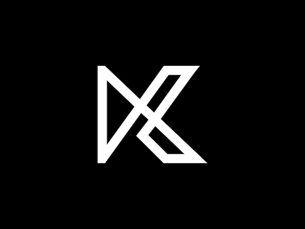 A black and white logo with the letter k on it