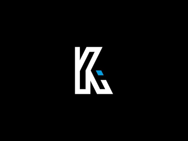 A black and white logo with the letter k on it