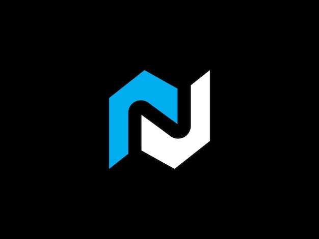 A black and white logo with the letter n on it