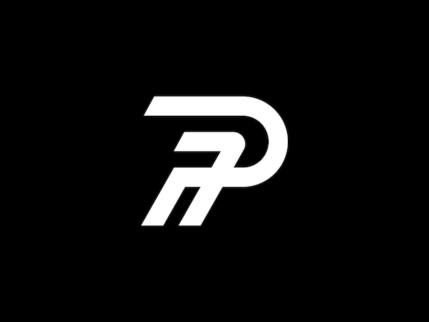 A black and white logo with the letter p on it