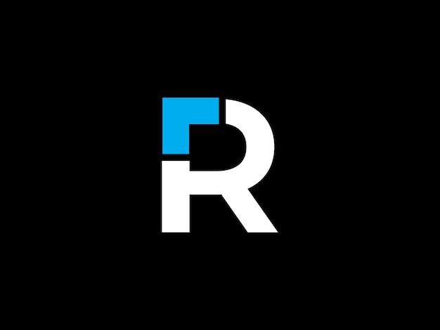 A black and white logo with the letter r on it