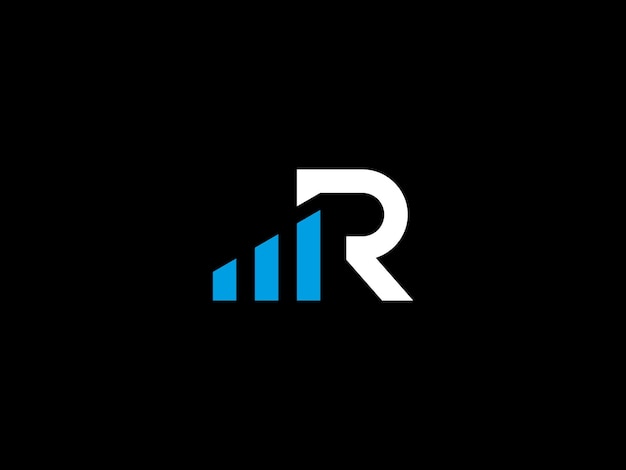 A black and white logo with the letter r on it