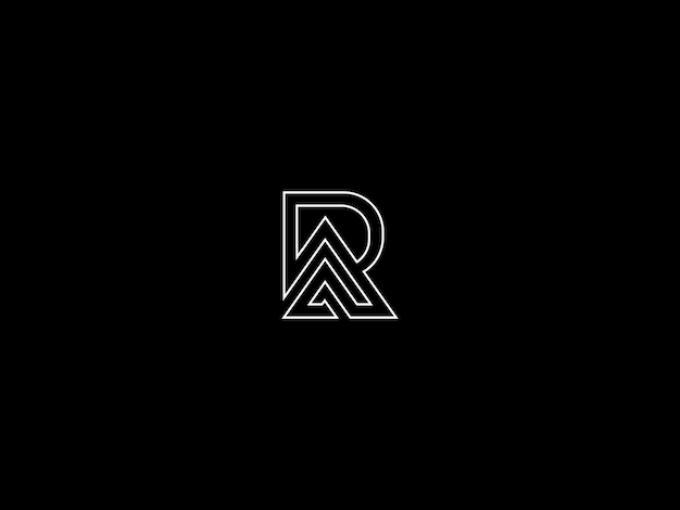 A black and white logo with the letter r on it