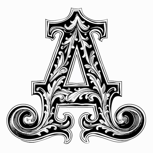 Vector a black and white logo with a letter a