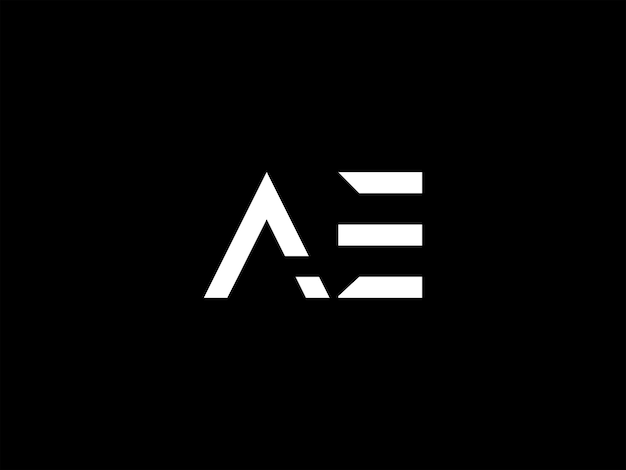 ae と ae の文字が入った白黒のロゴ