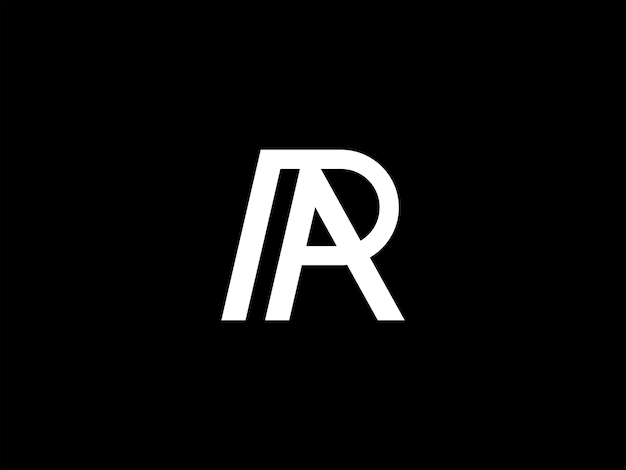 A black and white logo with the letters ar on a black background