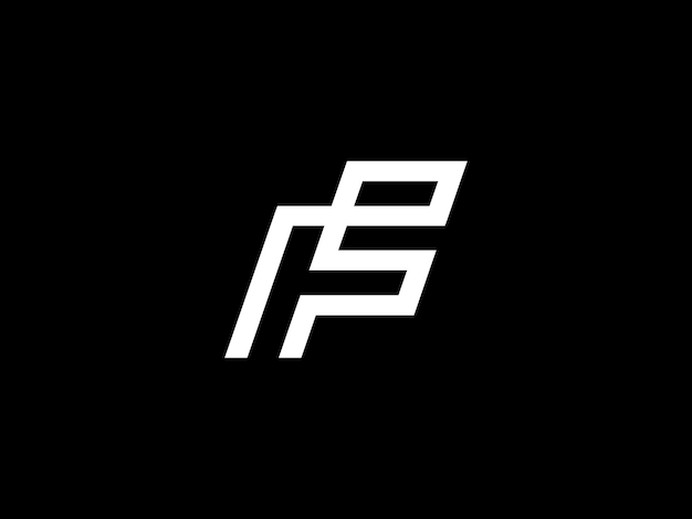 A black and white logo with the letters f and p