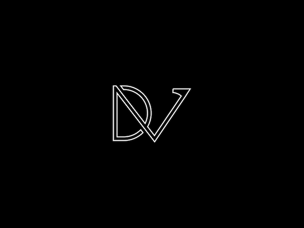 Black and white logo with the title dv