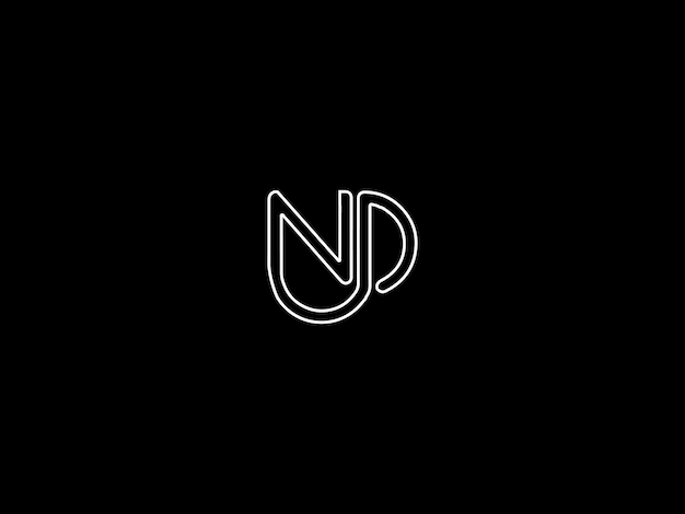 Черно-белый логотип с названием nj на черном фоне