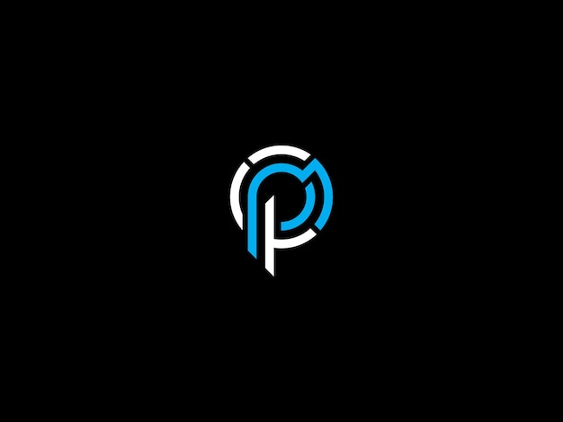 Black and white logo with the title'p '