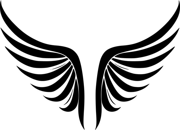 Vector a black and white logo with wings that say wings