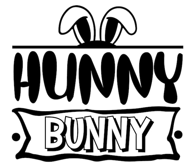 Premium Vector  A black and white logo with the words bunny on it.