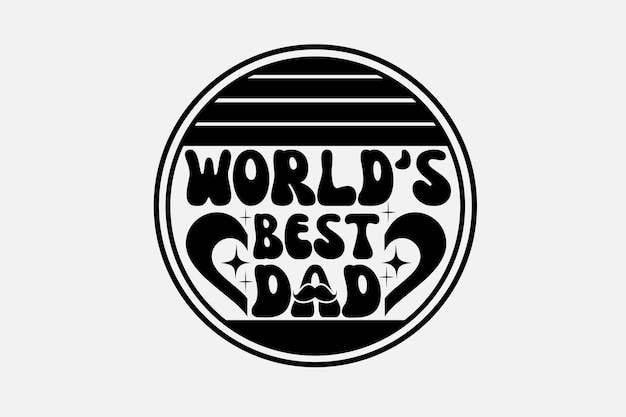 世界一のお父さんを表す白黒のロゴ