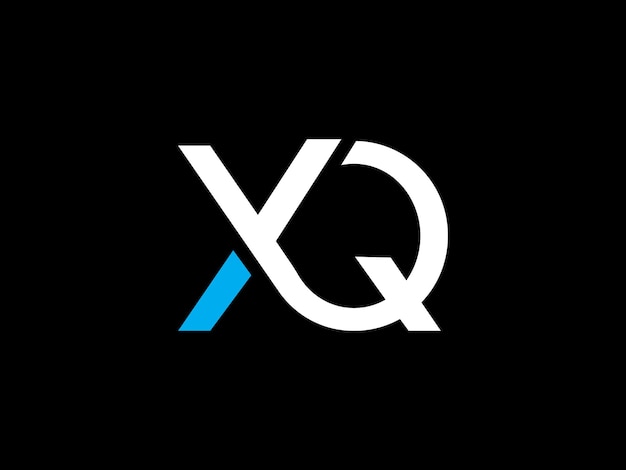 A black and white logo for xq