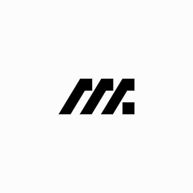 Design del logo della lettera m in bianco e nero