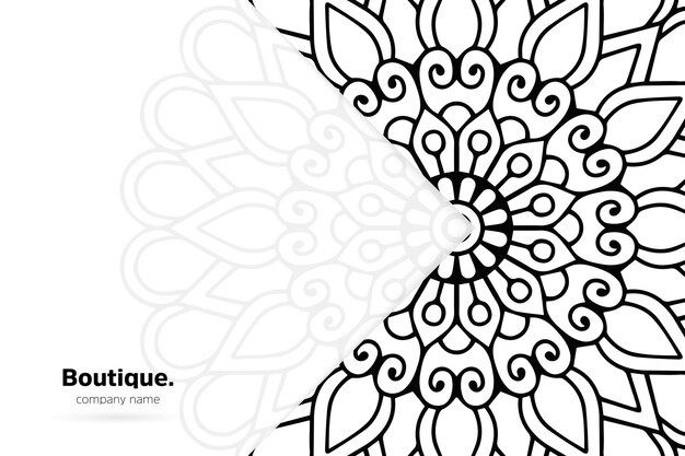 black and white mandala background template