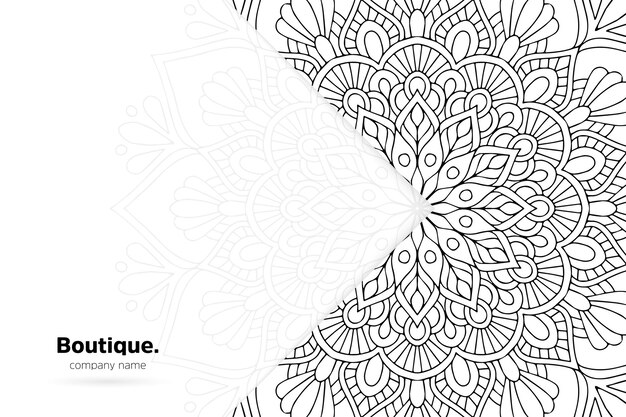 black and white mandala background template