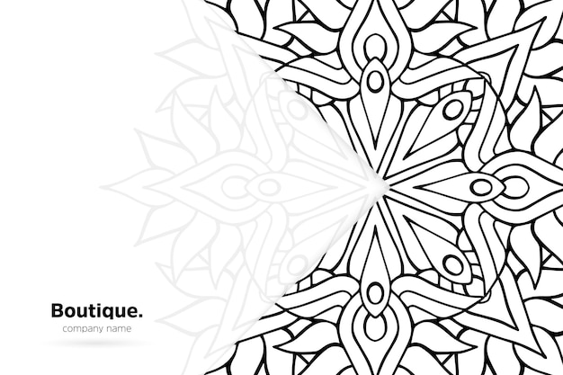 Black and white mandala background template