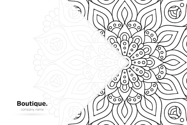 black and white mandala background template