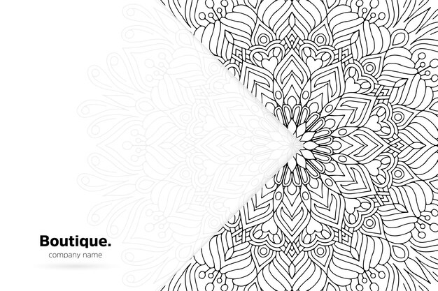 black and white mandala background template