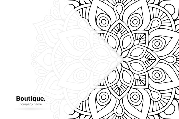 black and white mandala background template