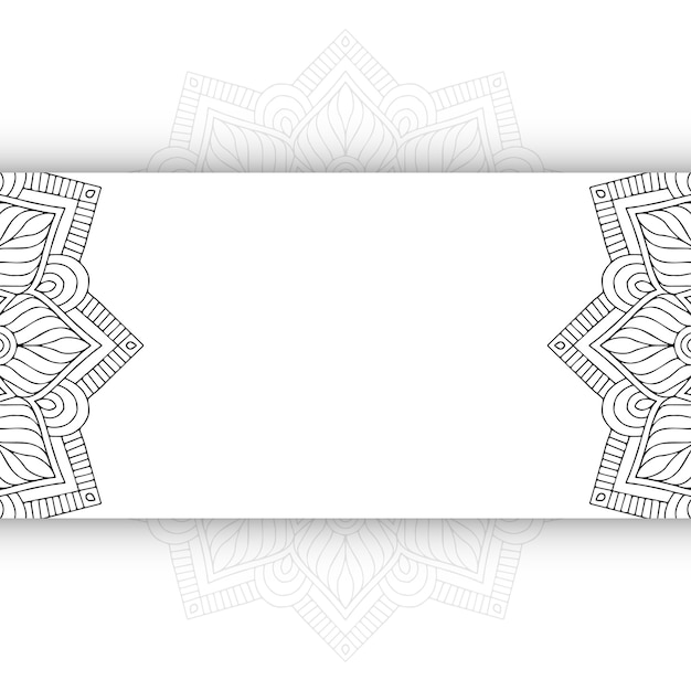 Black and white mandala background with copy space